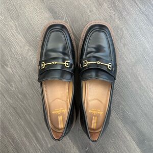 Sam Edelman Black Loafers with Gold Accent